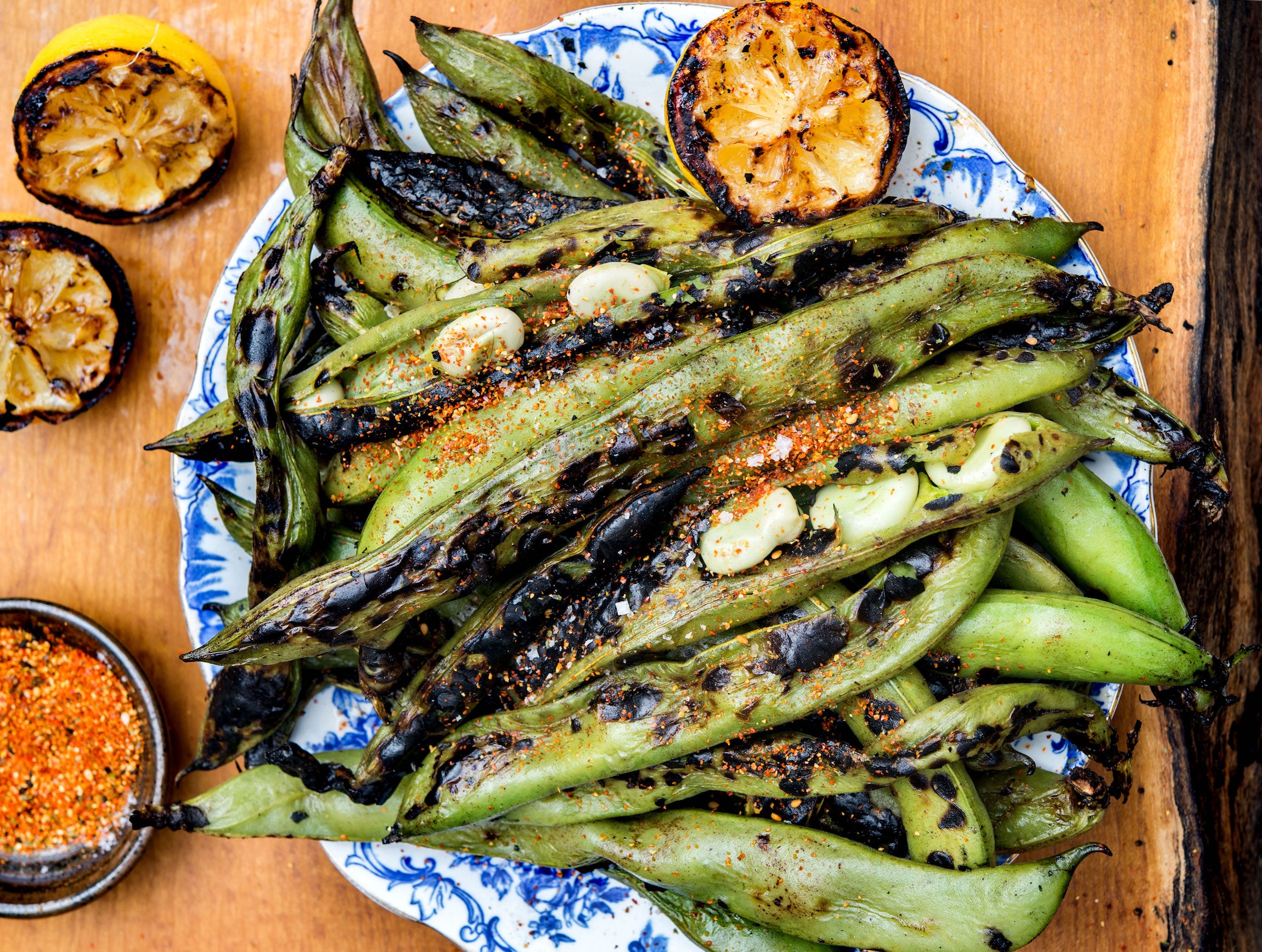 Grilled Fava Beans