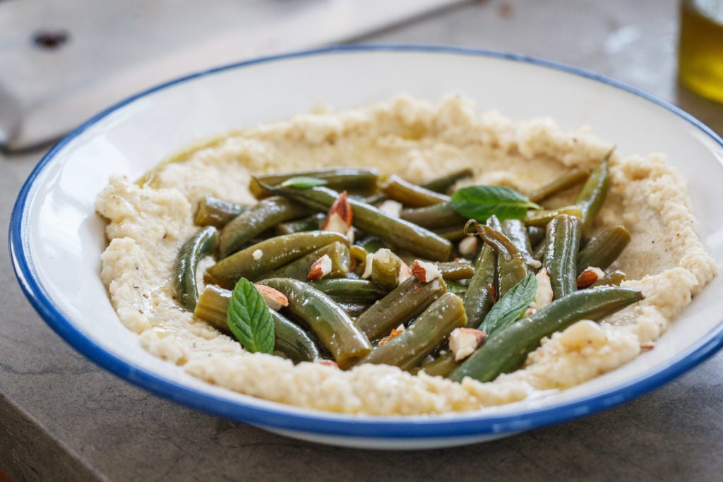 
                            Jerusalem Artichoke Masabacha With Lemony Green Beans | TASTE
                    -image