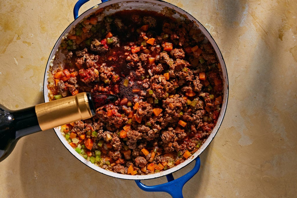 To Make Ground Beef Truly Great, Just Add Wine. A Lot of Wine.