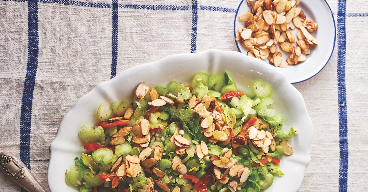 Celery Salad with Apricots and Candied Almonds TASTE