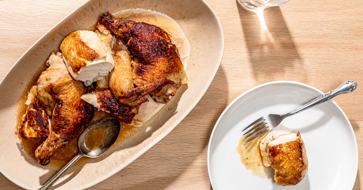 
                            Brick Chicken with Schmaltz Vinaigrette | TASTE
                    -image